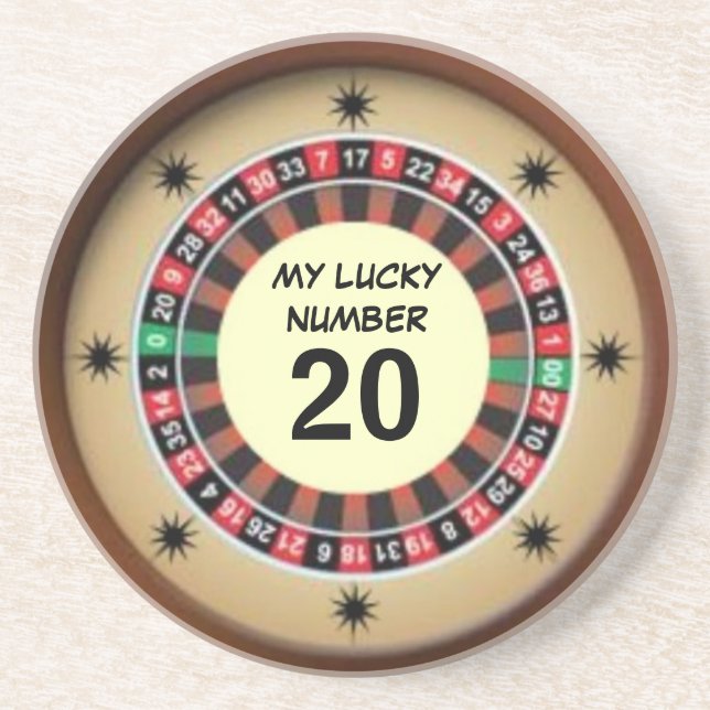 Lucky Roulette Wheel Number Sandstone Coaster (Front)