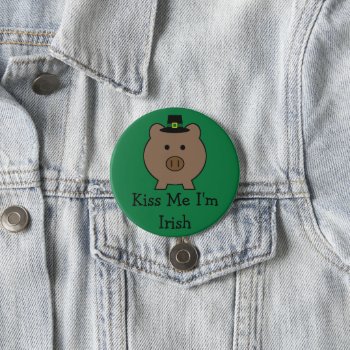 Lucky Roy Pig Button by Ladiebug at Zazzle