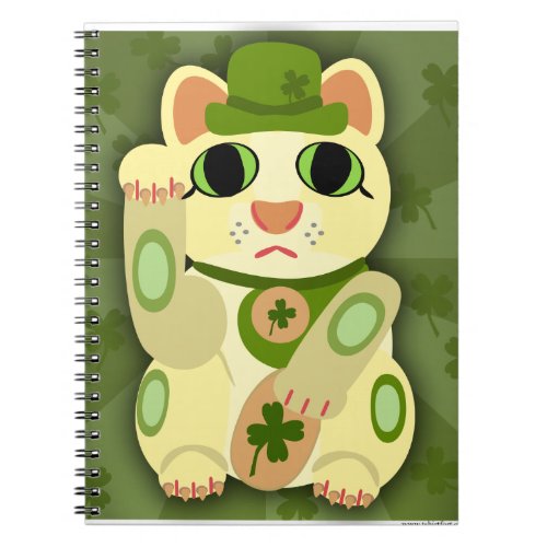 Lucky Saint Patricks Day Cat Notebook