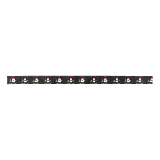 Lucky Santa Snow Cat Satin Ribbon (Front)