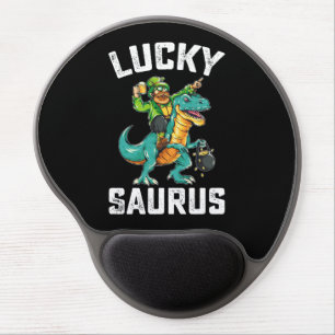 Lucky Saurus Dinosaur T Rex St Patrick's Day Gel Mouse Pad
