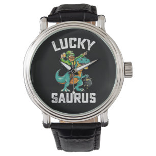 Lucky Saurus Dinosaur T Rex St Patrick's Day Watch
