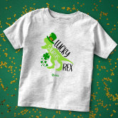 Lucky Saurus Rex Dinosaur St. Patrick's Day Toddler T-shirt
