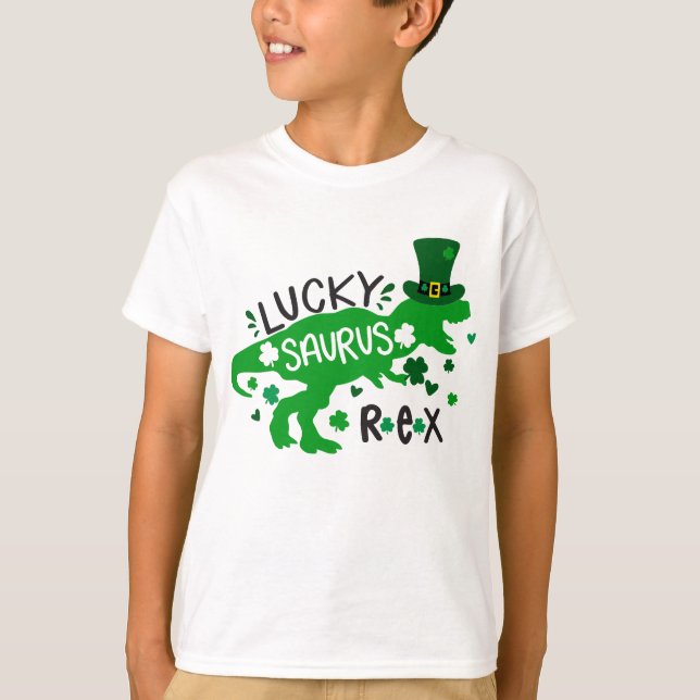 Lucky Saurus St. Patrick Boy's T-shirt  (Front)