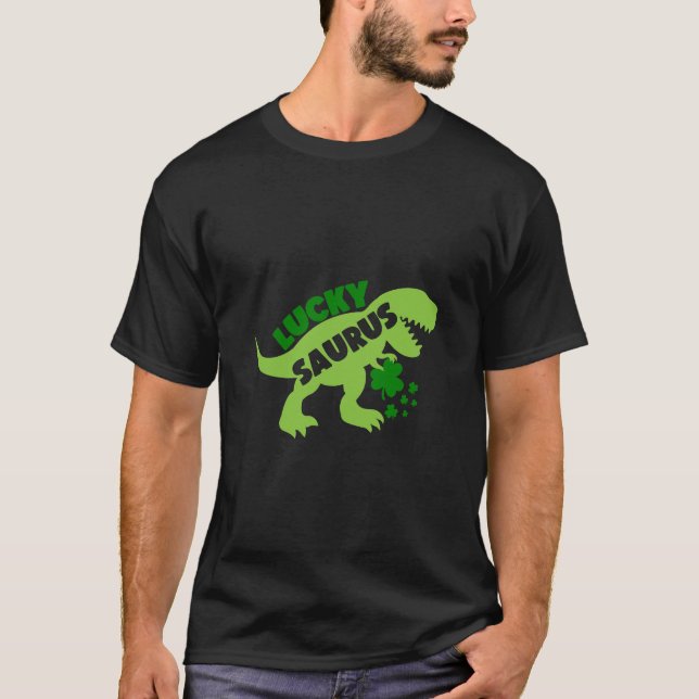Lucky Saurus – St. Patrick’s Day Dino T-Shirt (Front)