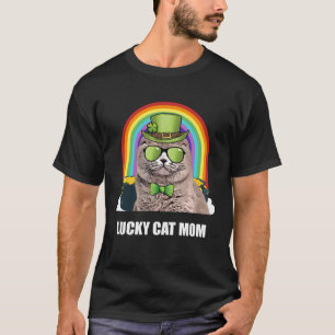 Lucky Scottish Fold Cat Mom St Patricks Day T-Shirt