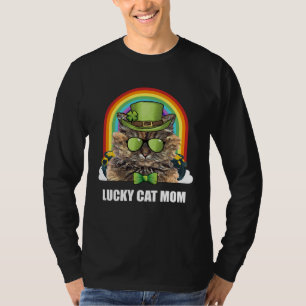 Lucky Selkirk Rex Cat Mom St Patricks Day T-Shirt