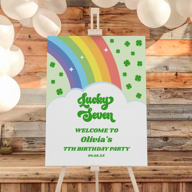 Lucky Seven 7th Birthday Party Welcome Sign (Creator Uploaded)