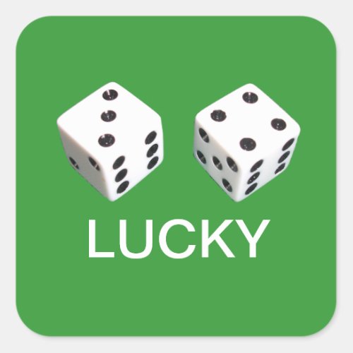 Lucky Seven Dice Roll Square Sticker