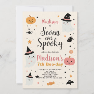 Lucky Seven Kids Halloween Birthday Invitation