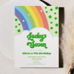 Lucky Seven Rainbow 7th Birthday Party Invitation<br><div class="desc">This is a Lucky Seven St. Patrick's Day Rainbow and Clovers 7th Birthday Party Invitation!</div>