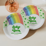 Lucky Seven Rainbow Clovers 7th Birthday Party Paper Plates<br><div class="desc">These are Lucky Seven Rainbow 7th Birthday Party Paper Plates!</div>