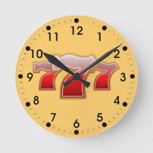 Lucky Seven Round Clock