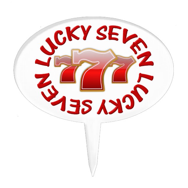 lucky seven text cake topper (Front)