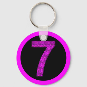 Lucky Seven Vibrational Spirals Keychain