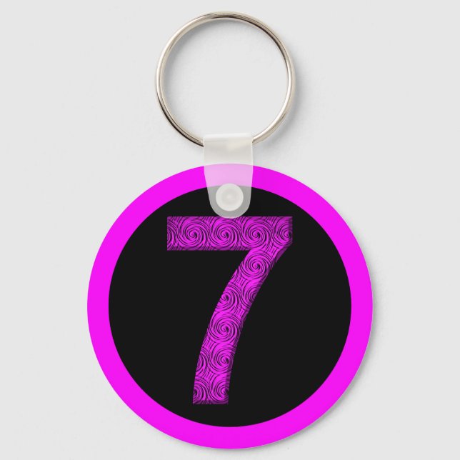 Lucky Seven Vibrational Spirals Keychain (Front)