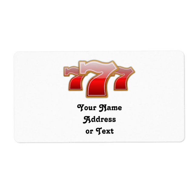 Lucky Sevens - Slot Machine Jackpot Label (Front)