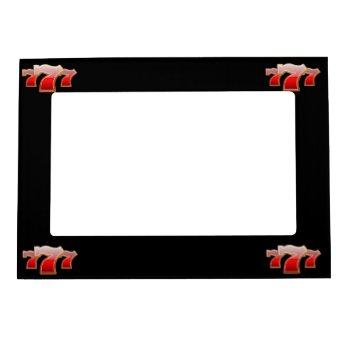 Lucky Sevens - Slot Machine Jackpot Magnetic Picture Frame by LasVegasIcons at Zazzle