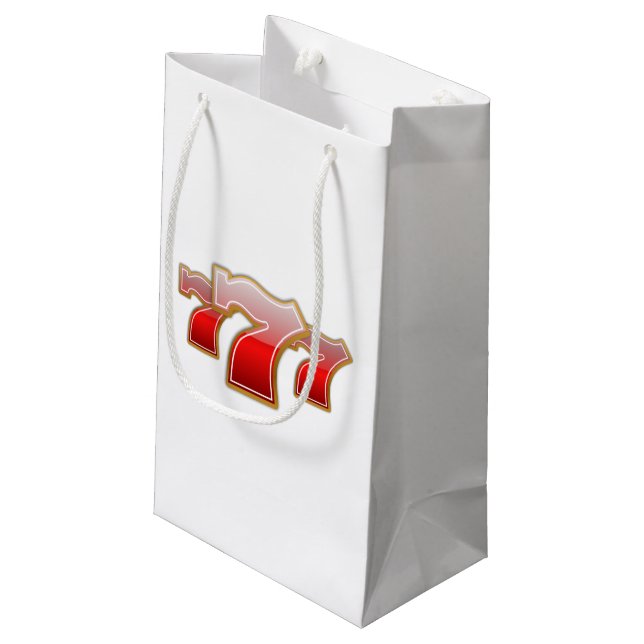 Lucky Sevens - Slot Machine Jackpot Small Gift Bag (Back Angled)