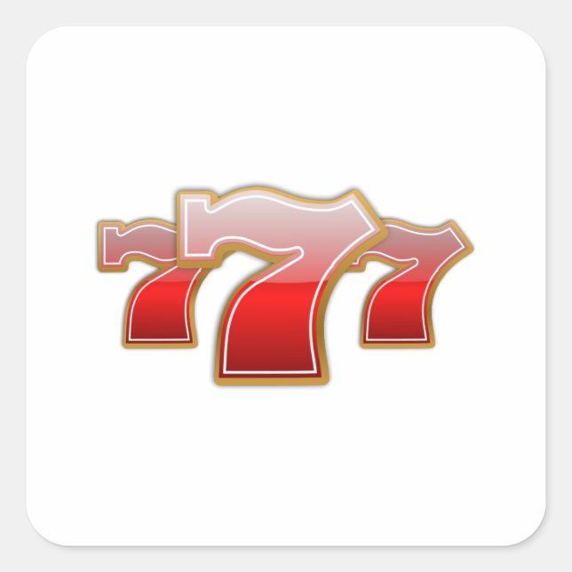 Lucky Sevens - Slot Machine Jackpot Square Sticker (Front)