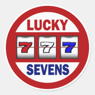Lucky Sevens Slots Classic Round Sticker