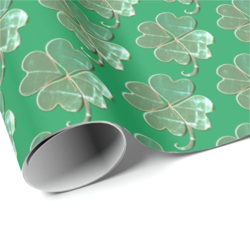 Lucky Shabby Chic 4Leaf Clover Wrapping Paper
