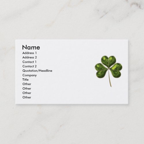 Lucky Shamrock 1 Business Card Templates