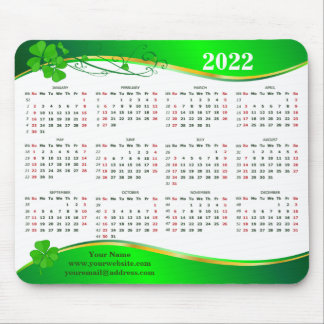 Lucky Shamrock  2022. Add your name.  e-mail, web  Mouse Pad
