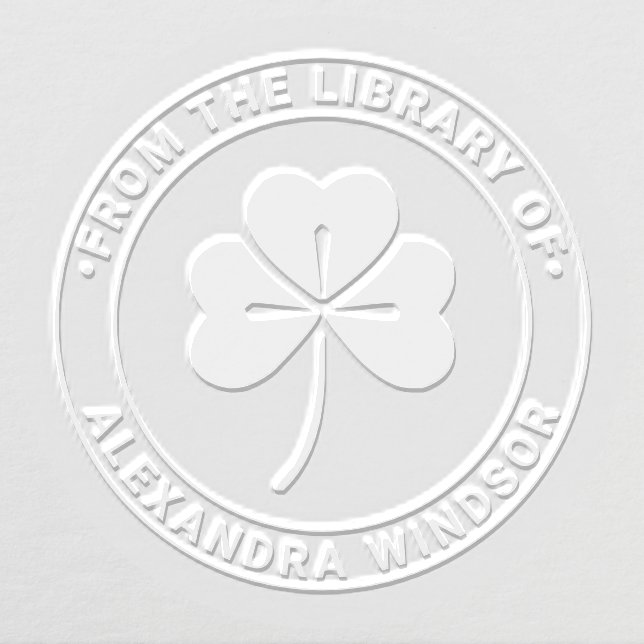 Lucky Shamrock #4 Library Book Name Embosser (Design)