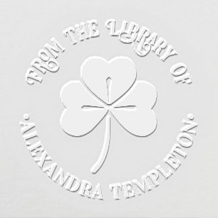 Lucky Shamrock #4P Library Book Name Embosser