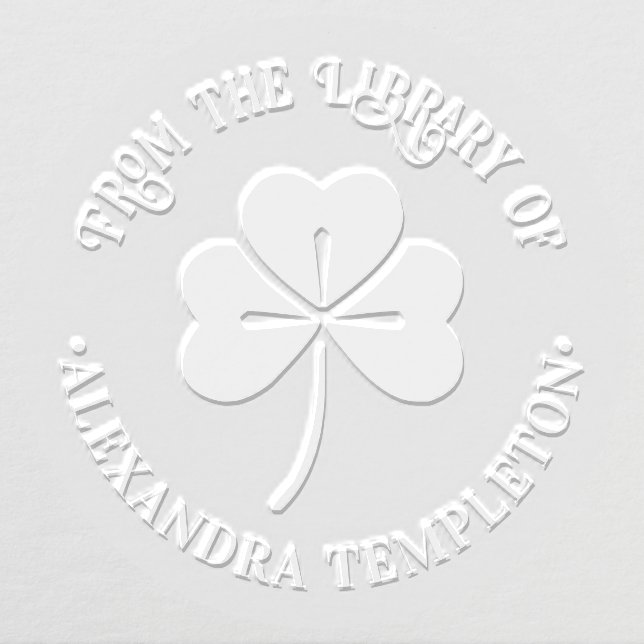 Lucky Shamrock #4P Library Book Name Embosser (Design)