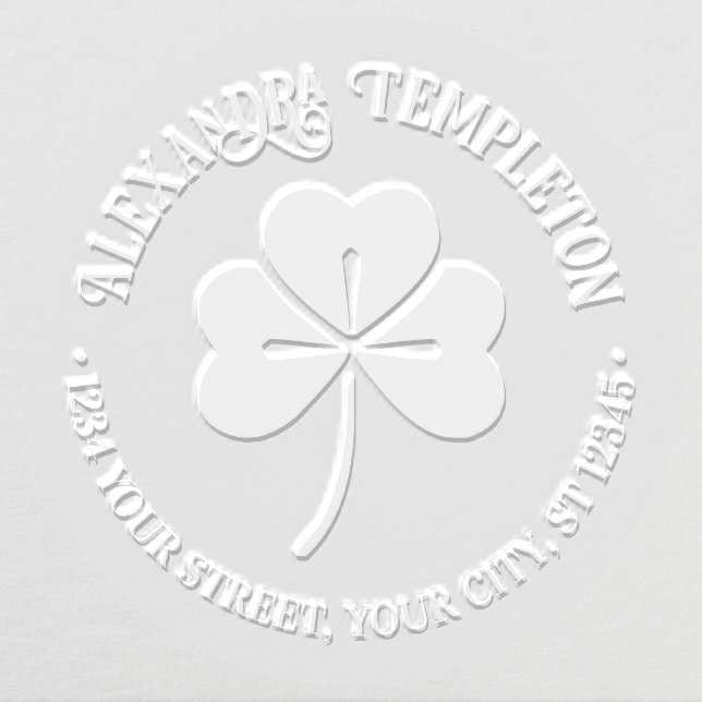Lucky Shamrock #4P Name Return Address Embosser (Design)