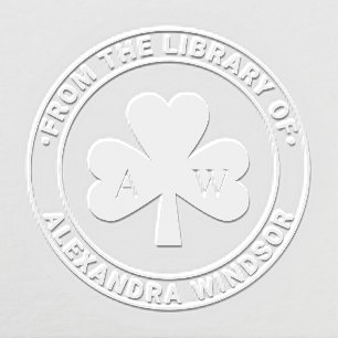 Lucky Shamrock #5 Library Book Name Initials Embosser