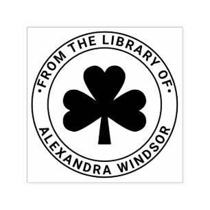 Lucky Shamrock #5 Library Book Name Self-inking Stamp