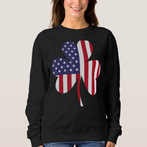 Lucky Shamrock American Flag Vintage St Patricks D Sweatshirt