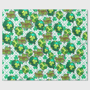 Lucky Shamrock Balloon St. Patrick’s Day Design 🍀 Wrapping Paper