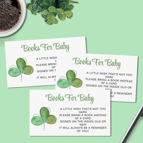  Lucky Shamrock Books For Baby Baby Shower Enclosure Card