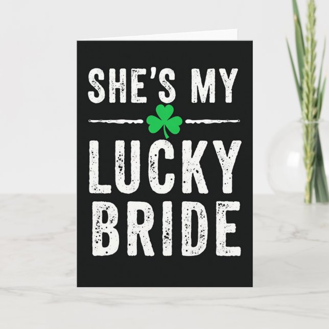 Lucky Shamrock Bride Card (Front)