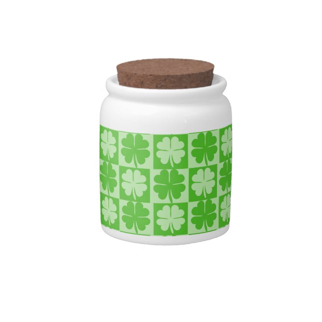 Lucky Shamrock Candy Jar (Front)