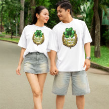 Lucky shamrock celtic horseshoe charm on white