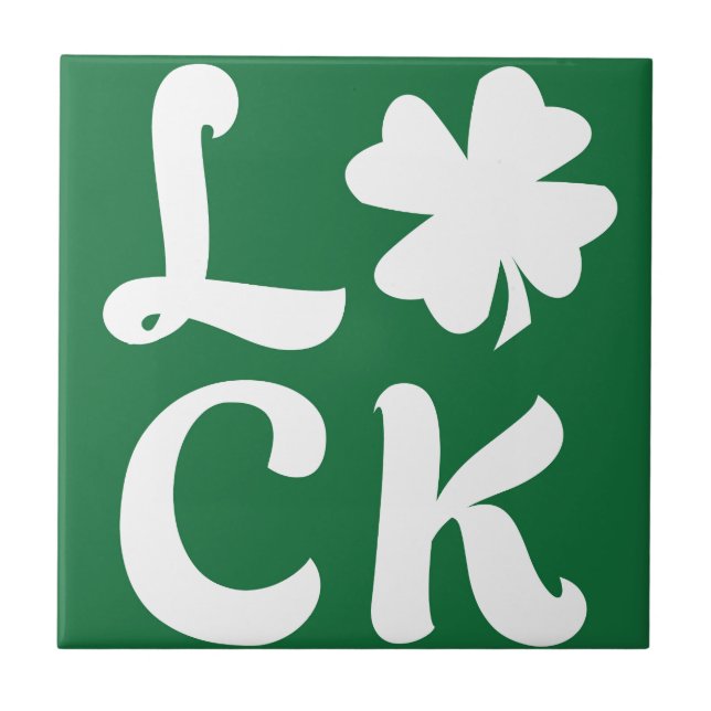 Lucky Shamrock Ceramic Tile (Front)