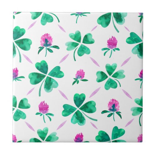 Lucky shamrock ceramic tile