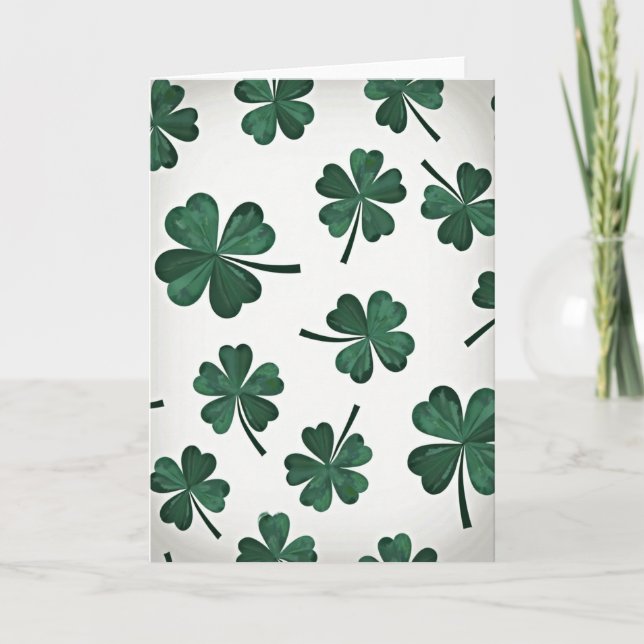 Lucky Shamrock Clover Card (Front)