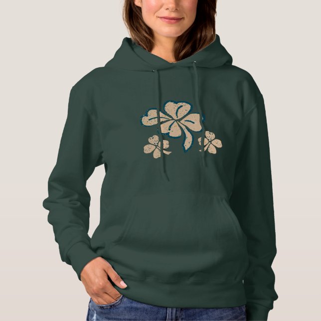 Lucky Shamrock Clover Drawing St. Patrick`s Day Hoodie (Front)
