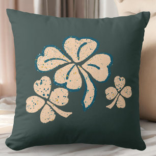 Lucky Shamrock Clover green St. Patrick`s Day Throw Pillow