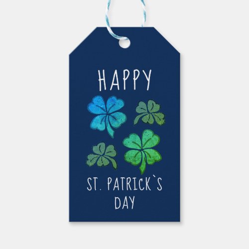 Lucky Shamrock Clover Happy St Patricks day Gift Tags