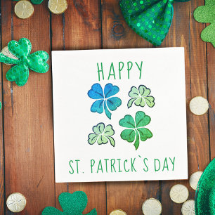 Lucky Shamrock Clover Happy St. Patrick`s day Napkins