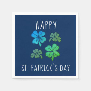 Lucky Shamrock Clover Happy St. Patrick`s day Napkins