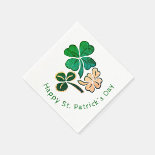 Lucky Shamrock Clover Happy St. Patrick`s day Napkins