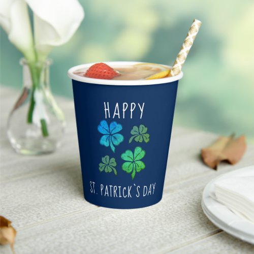Lucky Shamrock Clover Happy St Patricks day Paper Cups